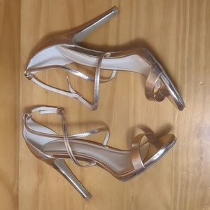 Pinkish Gold Strappy Bombshell Heels